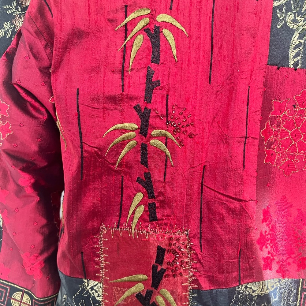 Chico’s Patchwork Asian Style Jacket Size 0 - image 3
